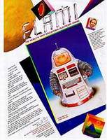 Posters of old robots from the 80s 90s robots from Tomy, Omnibot, Hearoid, OOM, Omnibot MK II, Robots, Omnibot 2000, Verbot, Chatbot, Omni, that is hard to get and see what they look like