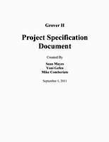 Grover Project Specification Robot